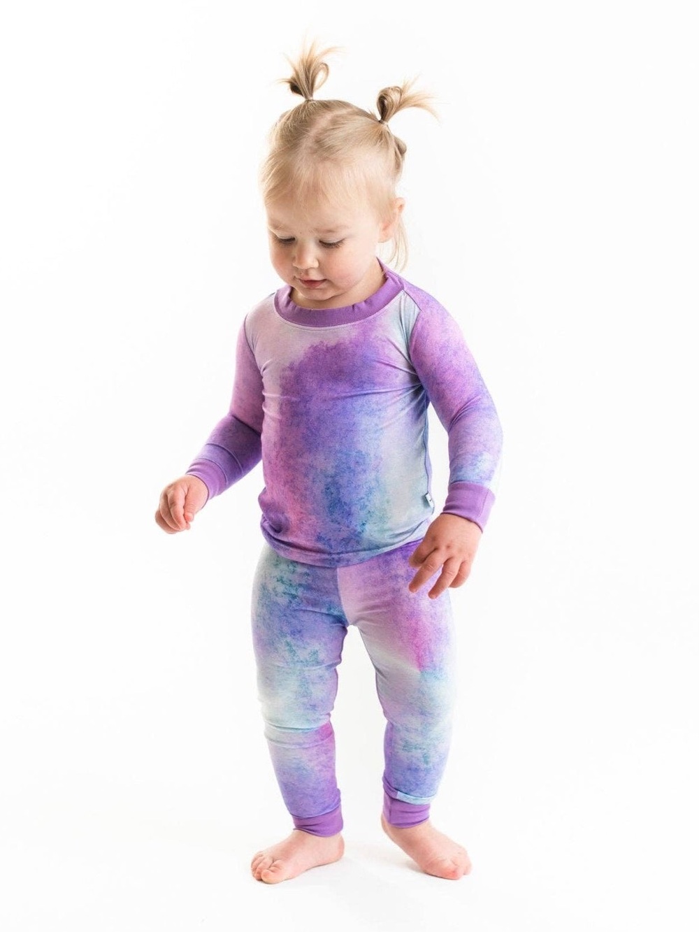 Little Sleepies Purple Watercolor Two-Piece Pajama Set Size 5/6